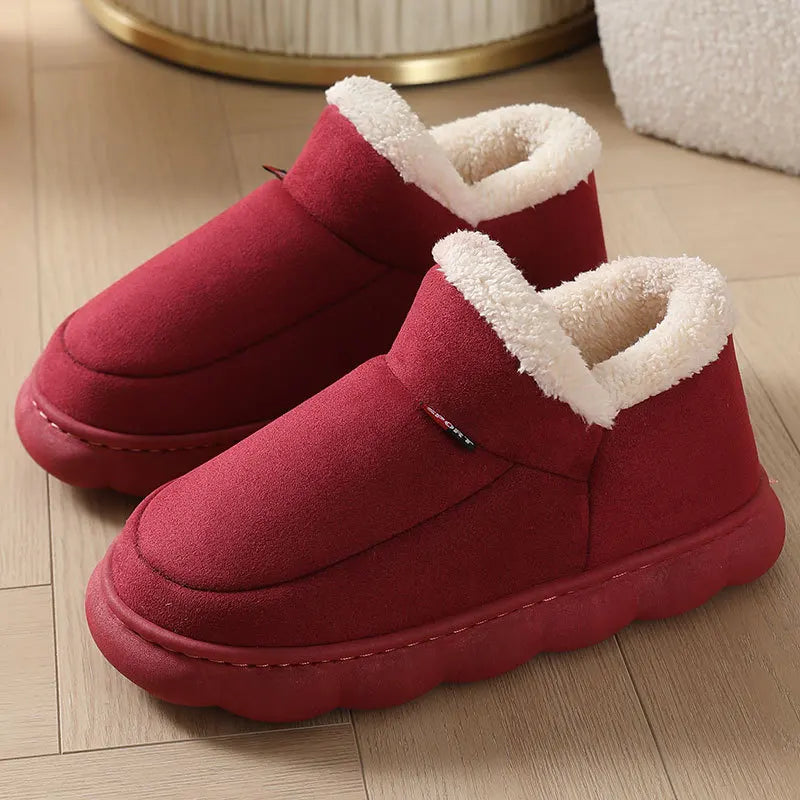 Litfun Warm Fluffy Men Cotton Indoor Slippers Antiskid Fur
