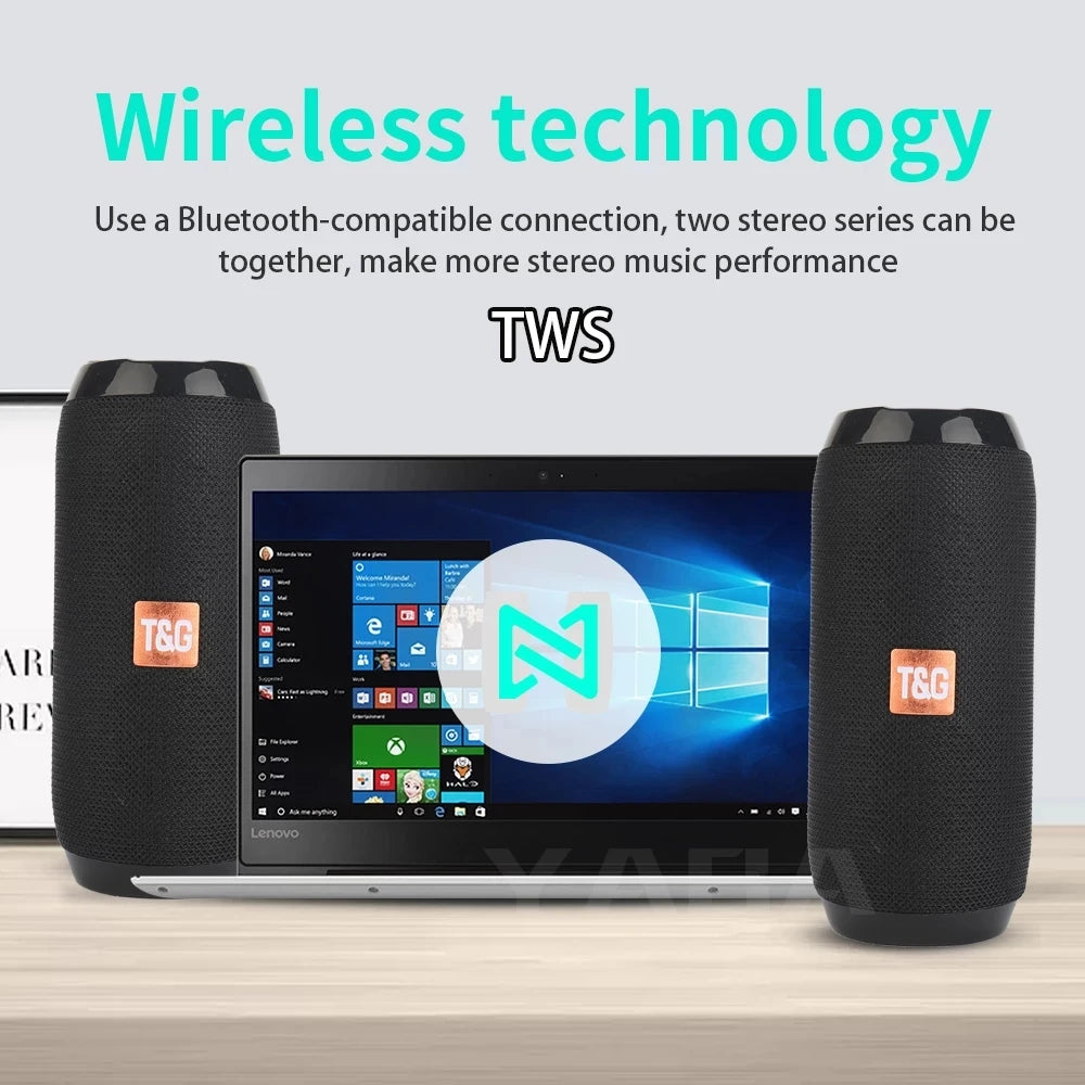 Wireless Portable Bluetooth Speaker With FM Radio Subwoofer