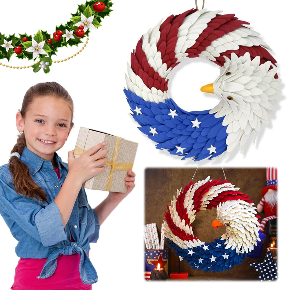 Independence Day Wreath 4th of July Wreath Memorial Day Wreath for Front Door Decorations