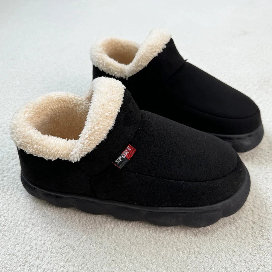Litfun Warm Fluffy Men Cotton Indoor Slippers Antiskid Fur