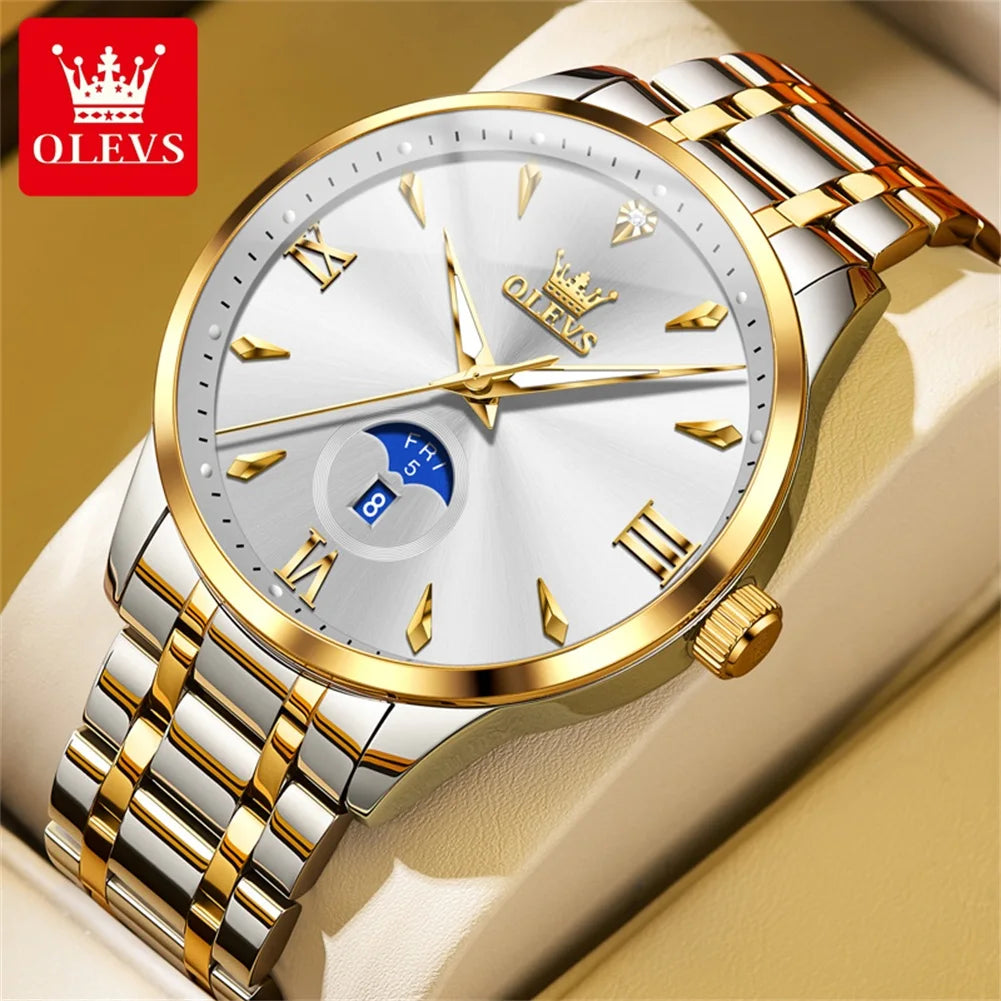 OLEVS 3646 Mens Watch Original Business Quartz Waterproof Luminous