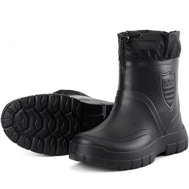 Versatile Mens Waterproof Rain Boots Lightweight Outdoor Ankle Boots