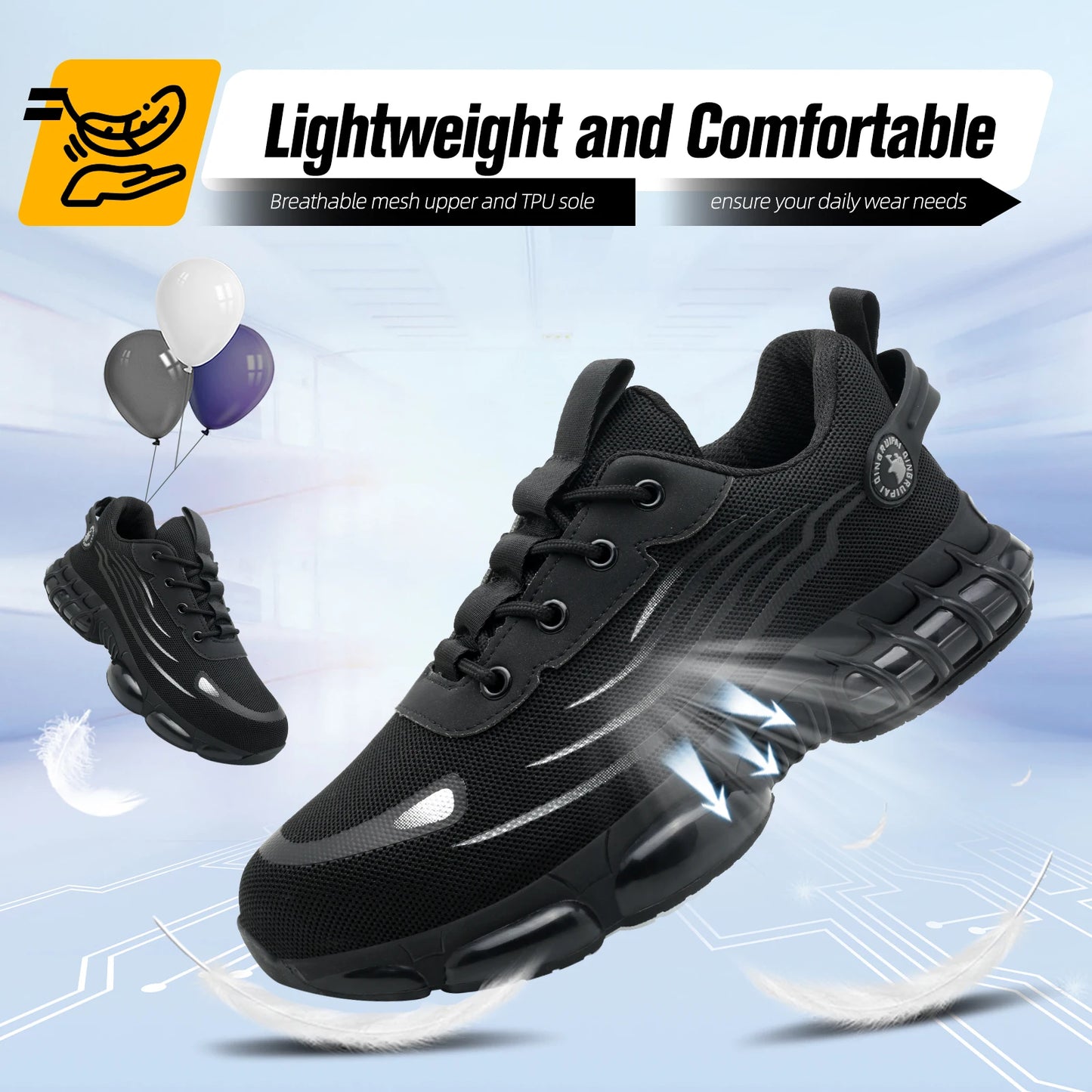 Men Lace Up Breathable Anti Puncture Casual Work Shoes