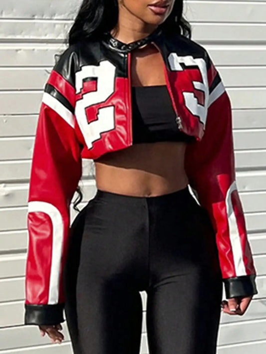 Deals To Love Womens Faux Leather Bomber Jacket Edgy Style