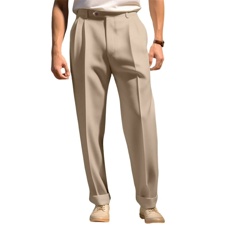 Hirigin Men Flat Front Dress Pants Business Casual