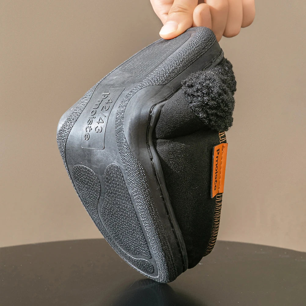 Men Suede Slippers Non Slip Memory Foam Cushion TPR Sole