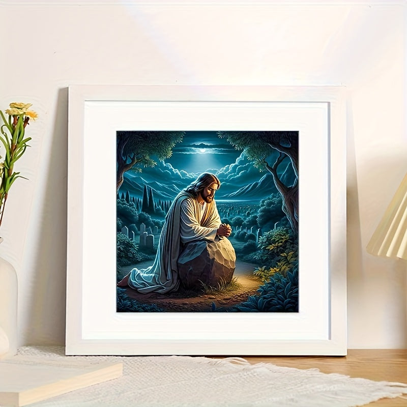 5D Diamond Painting Kit Praying In Tomb Religious Wall Art