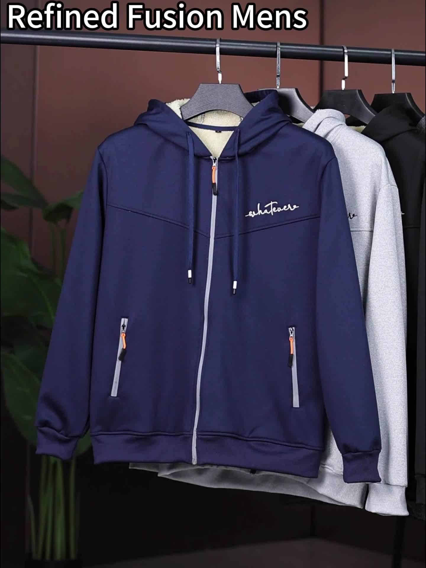 Men's Winter Fleece Set Hooded Jacket With Sherpa-Lined Pants