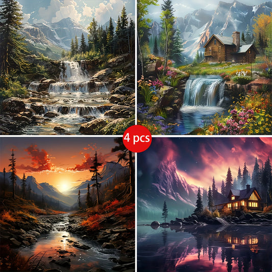 Landscape Diamond Painting Kit Round 5D Full Diamond Art For Home Decor