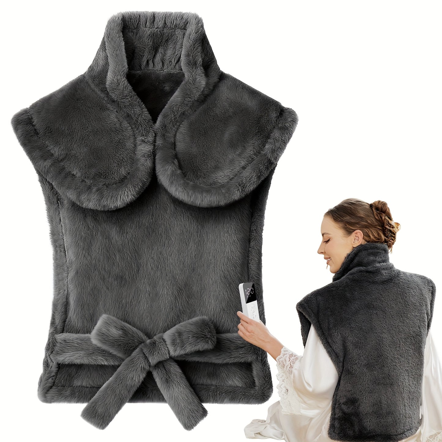 Graphene Heating Pad for Neck Shoulders Back, 3lb Weighted Electric Pad, Deep Heat with Precise Heating & Soft Flannel, 6 Heat Settings, 4 Timer Options, Auto Shut-Off, Machine Washable, 28"x33", Gifts for Women Men Mom Dad,