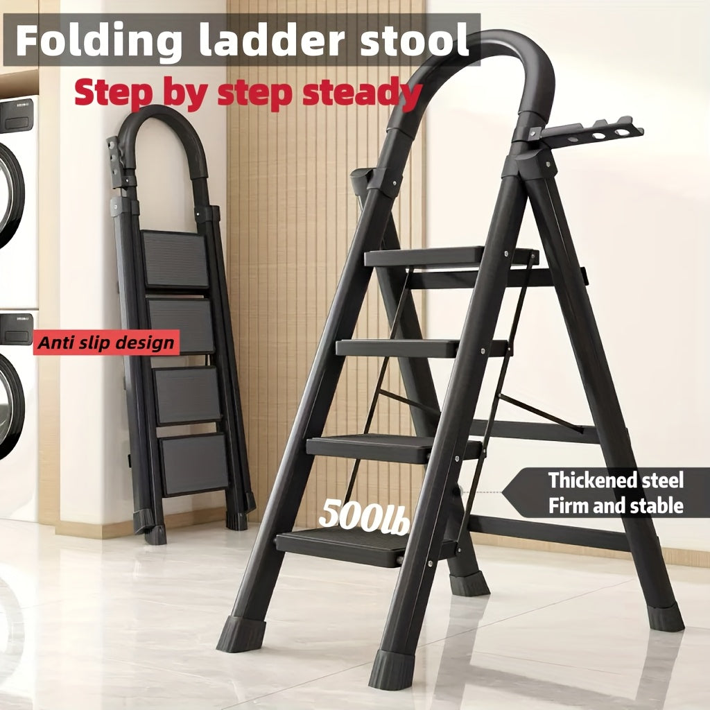 WOWDVOV Five Step Heavy Duty Portable Folding Ladder 500 Lbs