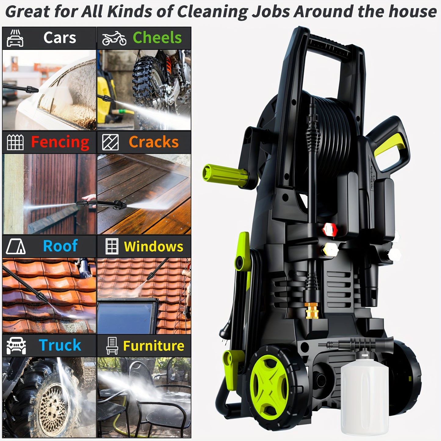 Power Washer 4500 PSI With 4 Quick Connect Nozzles