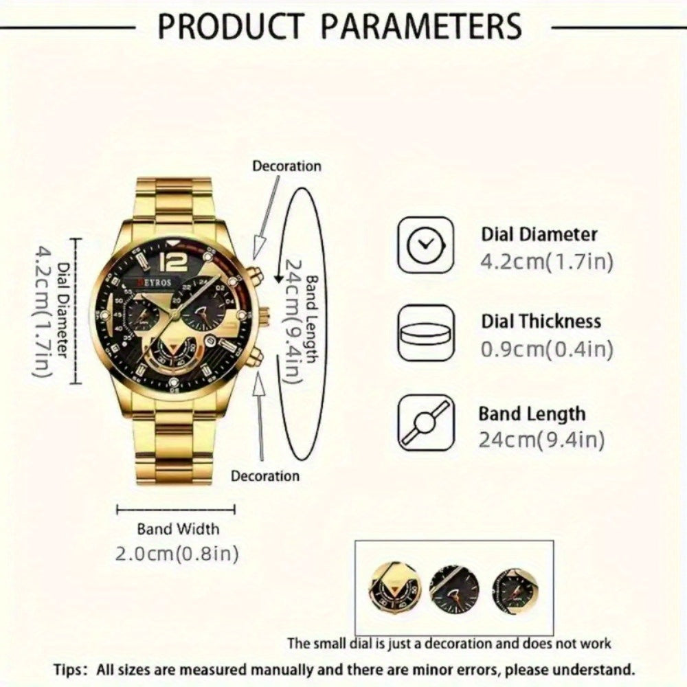 NOTIONR Men's Analog Quartz Watches With Date Display Casual Round