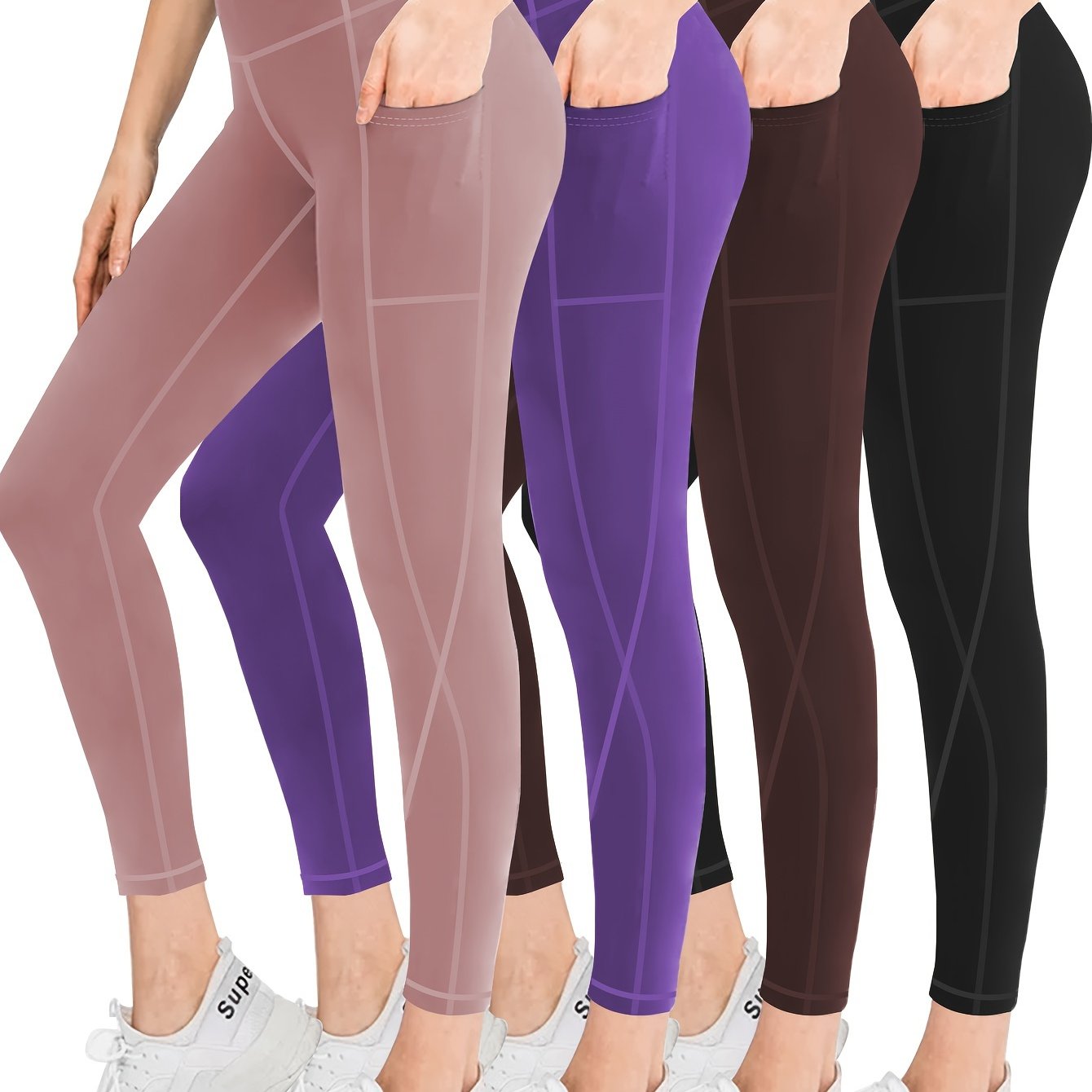 MLENHOR Four Piece Set Oversized Sports Leggings For Women