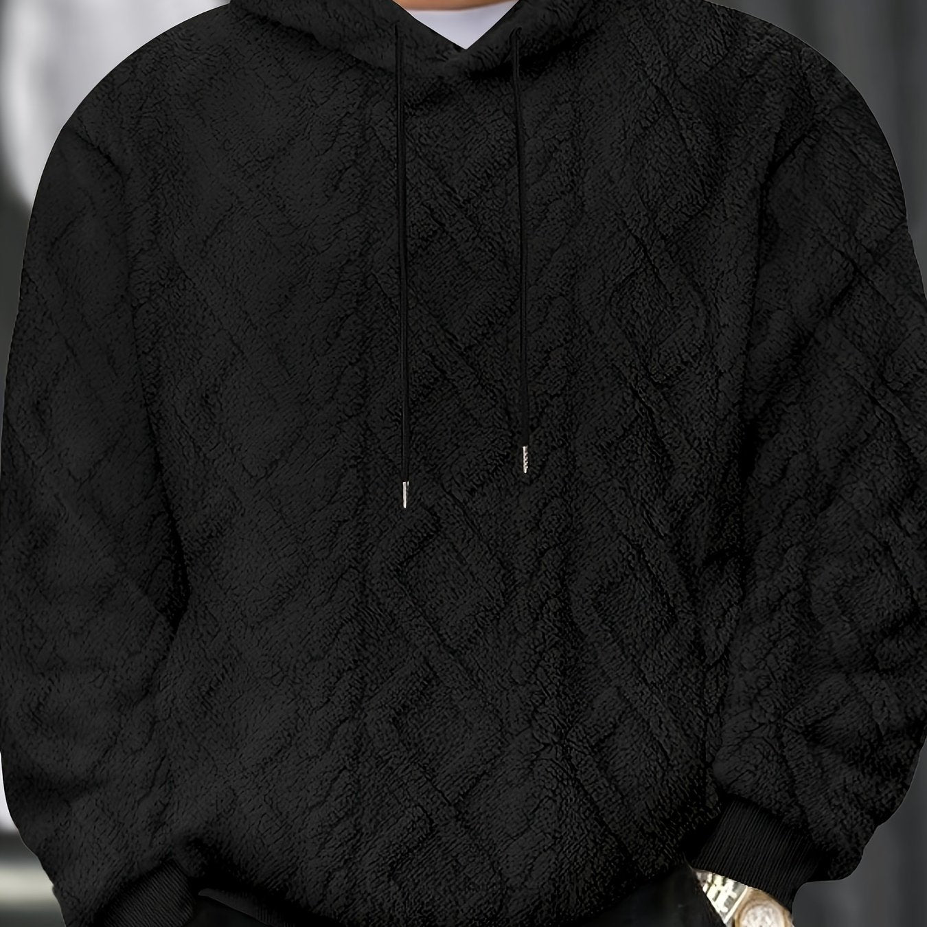 Men's Hooded Sweatshirt With Slight Stretch Polyester