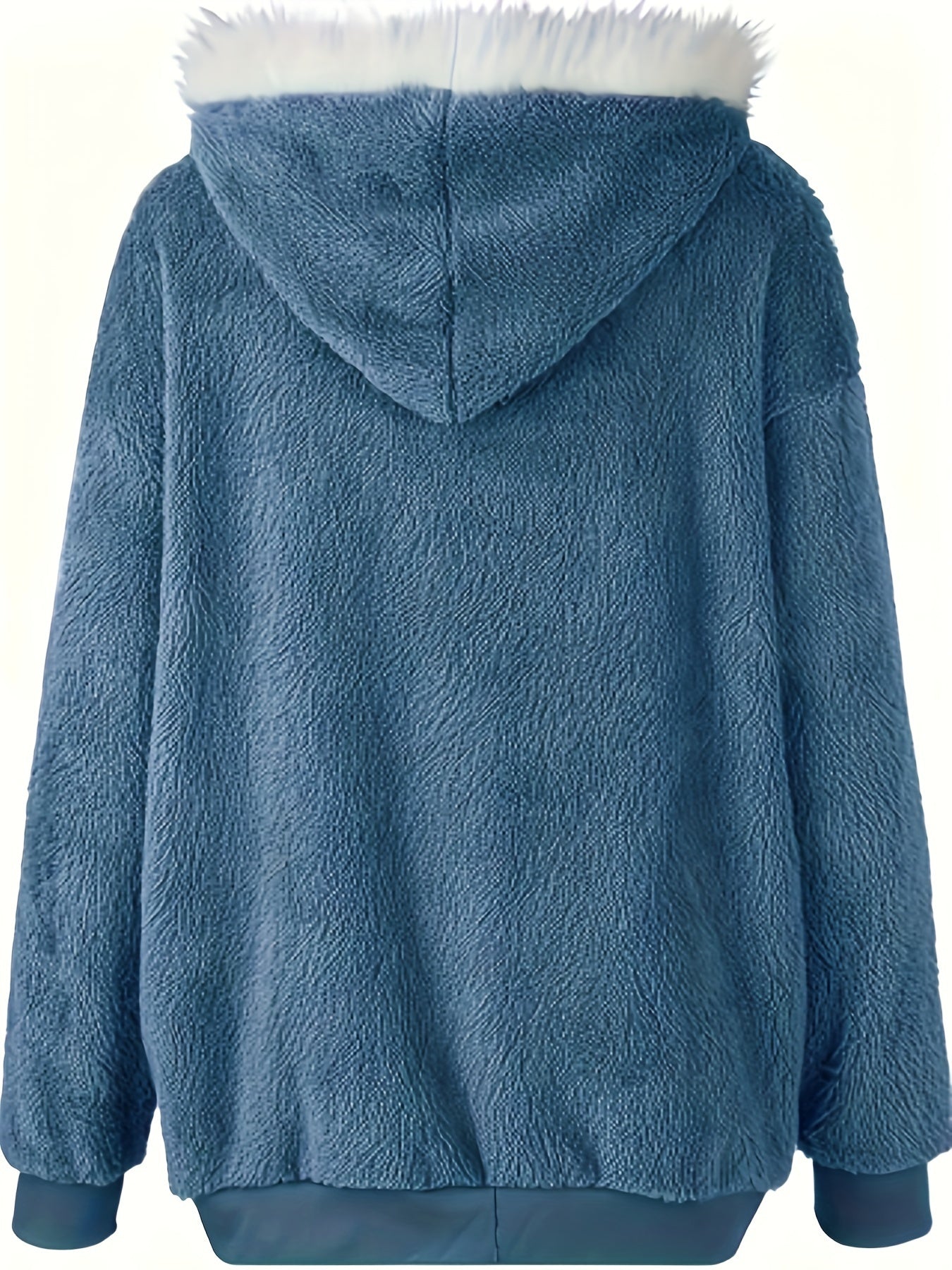 Women's Plush Hooded Jacket Zip-Up Coat for Commuting Autumn Winter