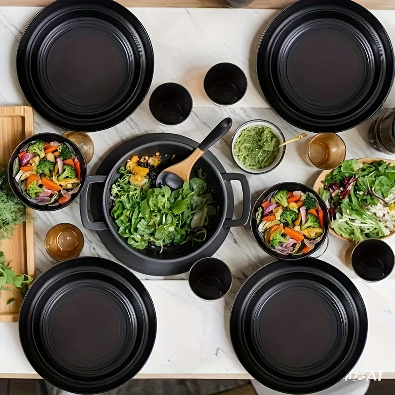 AYD Wheat Straw Dinnerware Set Service For 8 Dishwasher Safe