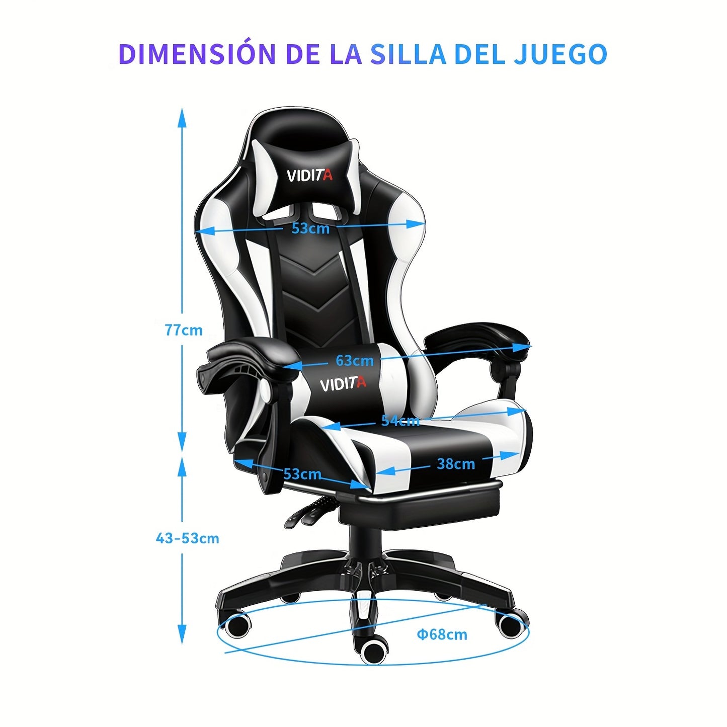 Ergonomic Gaming Chair With Lumbar Support Racing Style For PC