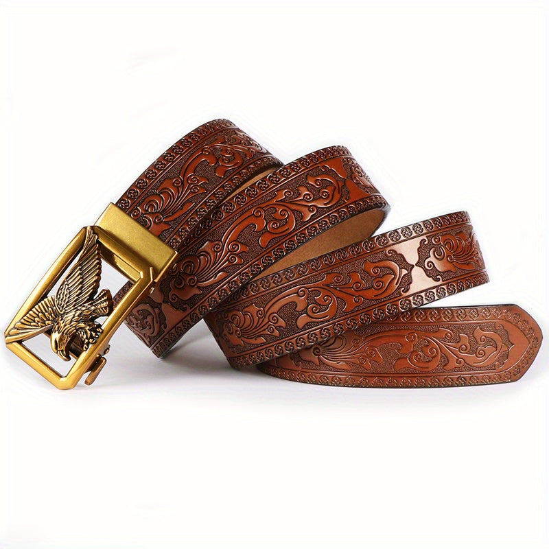 2 Pack Genuine Leather Belts For Men With Adjustable Quick Release Buckle