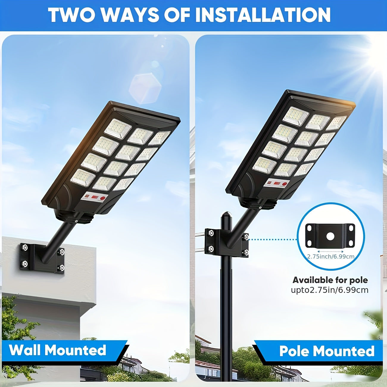 CVCPBU Solar Street Lights 400 LED Waterproof Remote Control