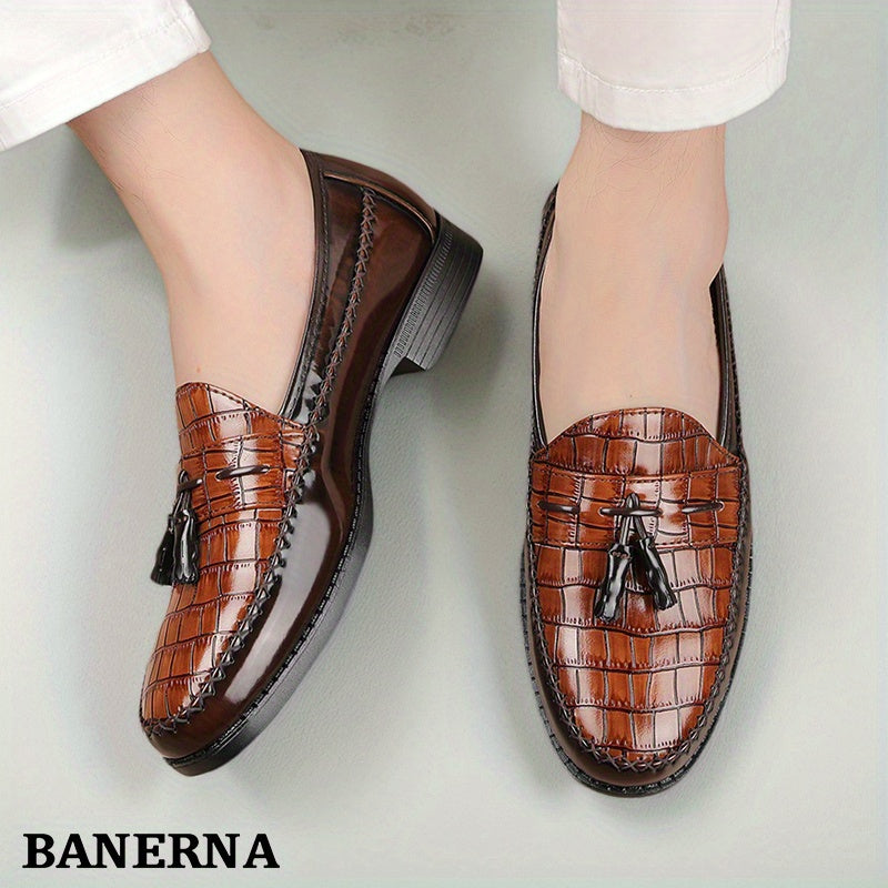 Men's Business Casual British Style Loafers Leather Slip On