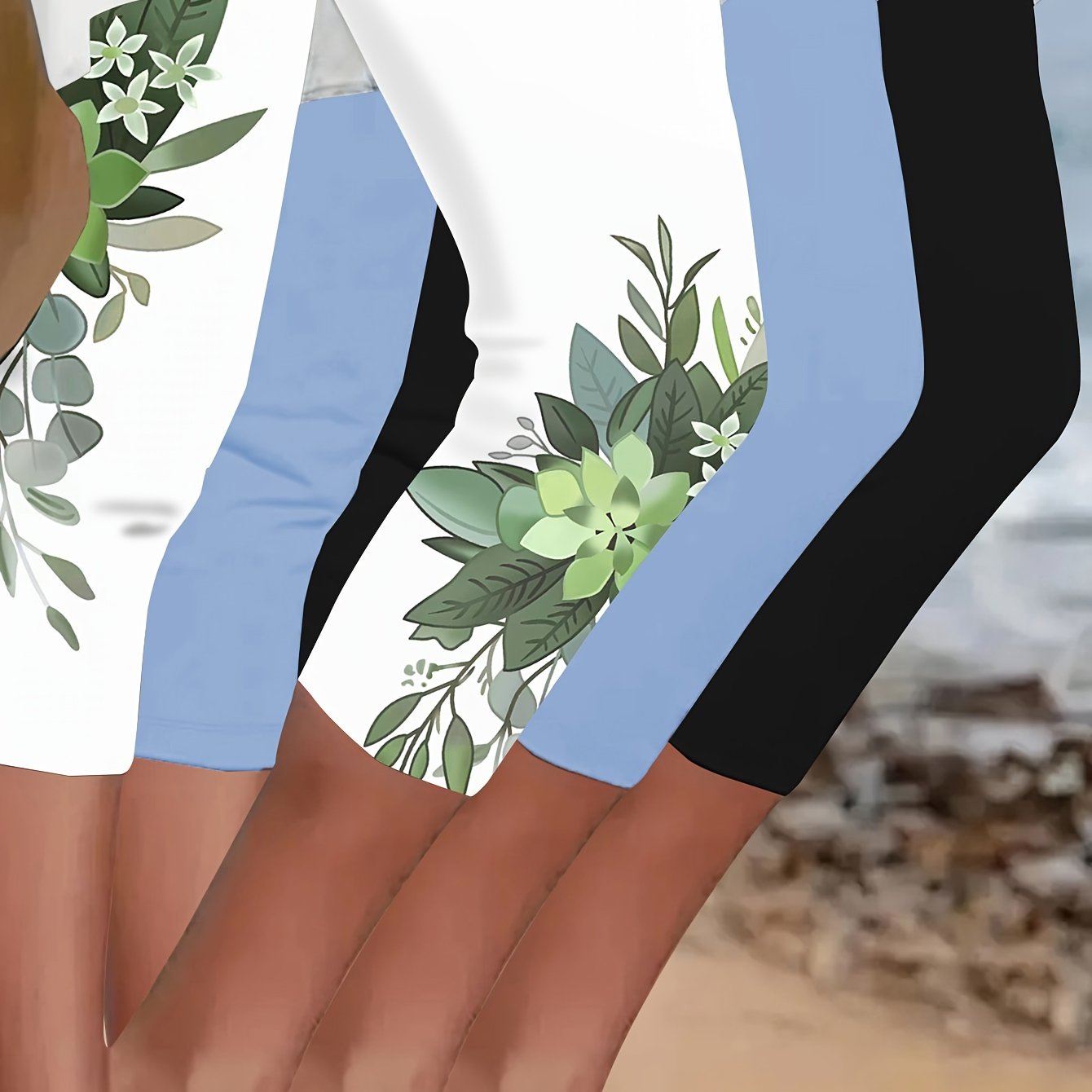 Three-Piece Sports Tights, Plus Yoga Pants And Leggings