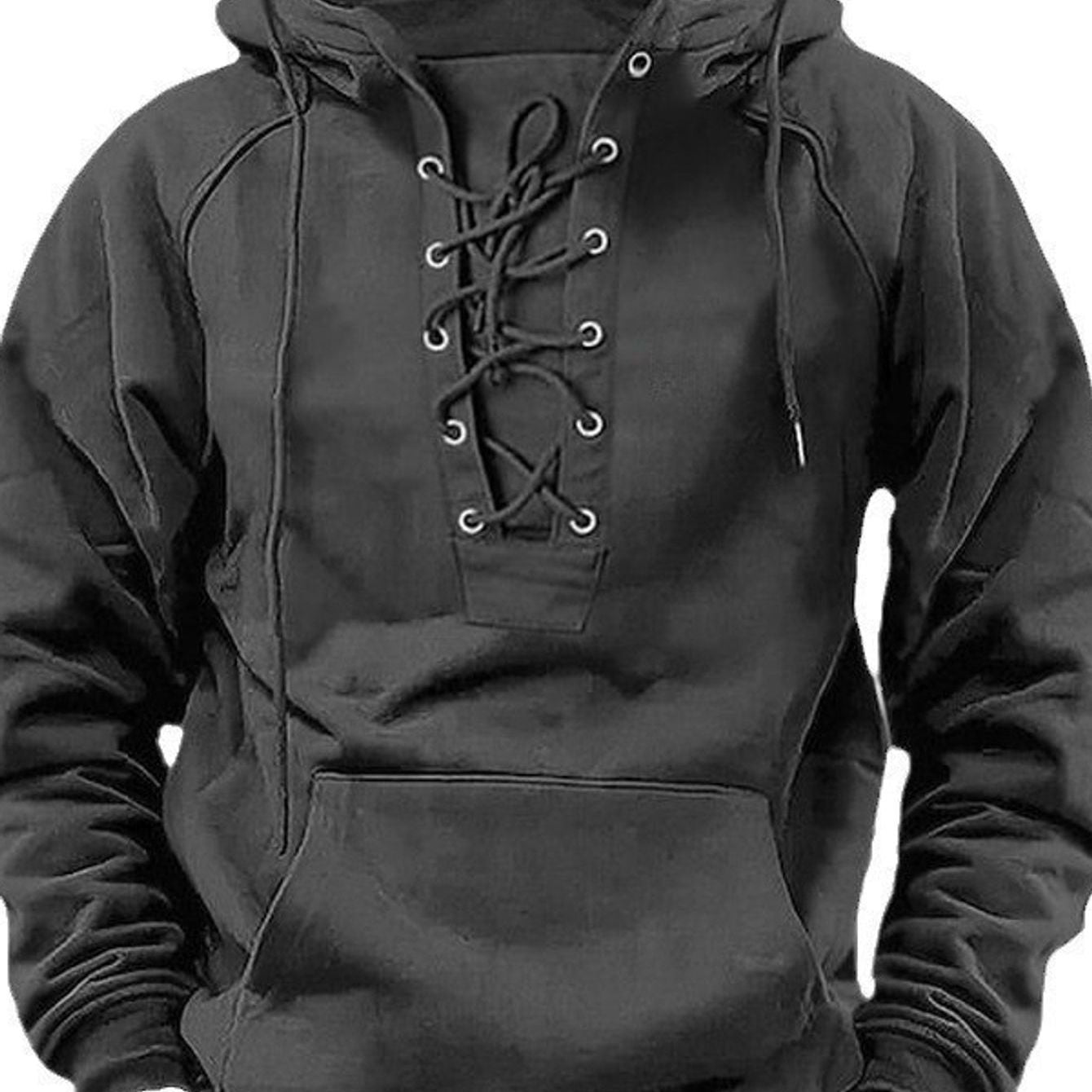 Mens Oversized Hooded Sweatshirt Heavyweight Pullover With Front Pocket