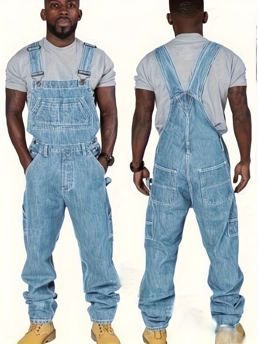 Men's Cotton Jumpsuit With Pockets For Weekend Casual