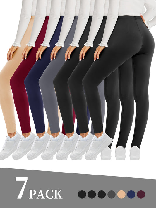 7-Pack Women'S Leggings, Ultra Soft And Stretchy-Length Fashionable Leggings - Assorted Colors And Sizes Suitable