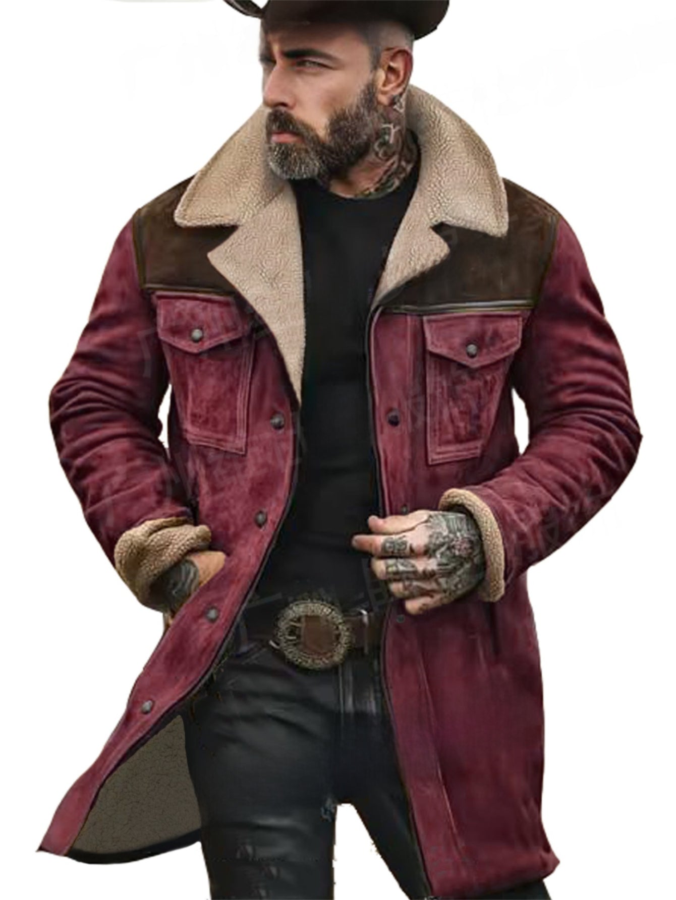 Men's Winter Single-Breasted Jacket With Multi-Pocket Design
