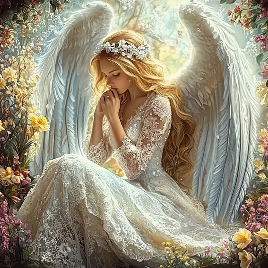 Angel Diamond Painting Kit Full Round Acrylic Beads DIY Mosaic Art