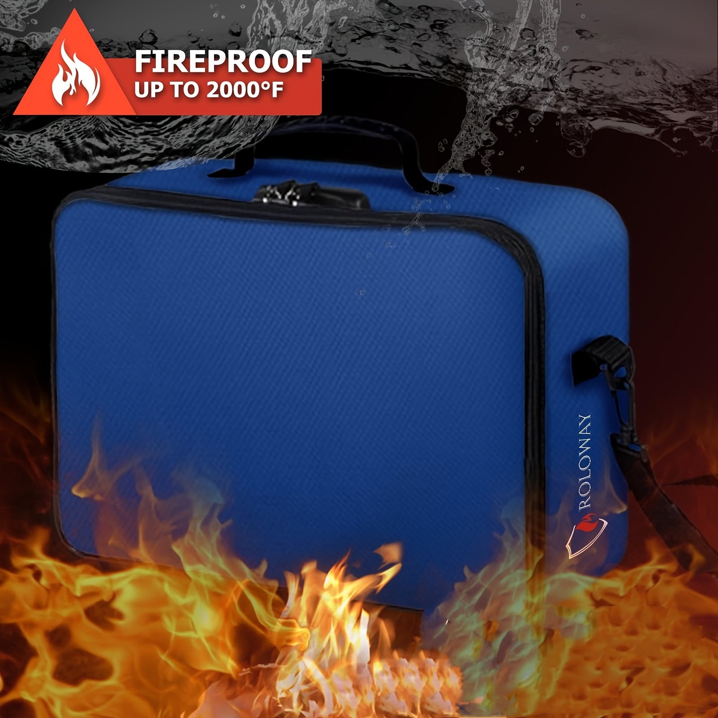 1pc Fireproof Document Bag With Lock & Reflective Strip (17 X 11.8 X 5 Inch), Important Document Storage Bag With Multi-Layer File Organizers Valentine'S Day