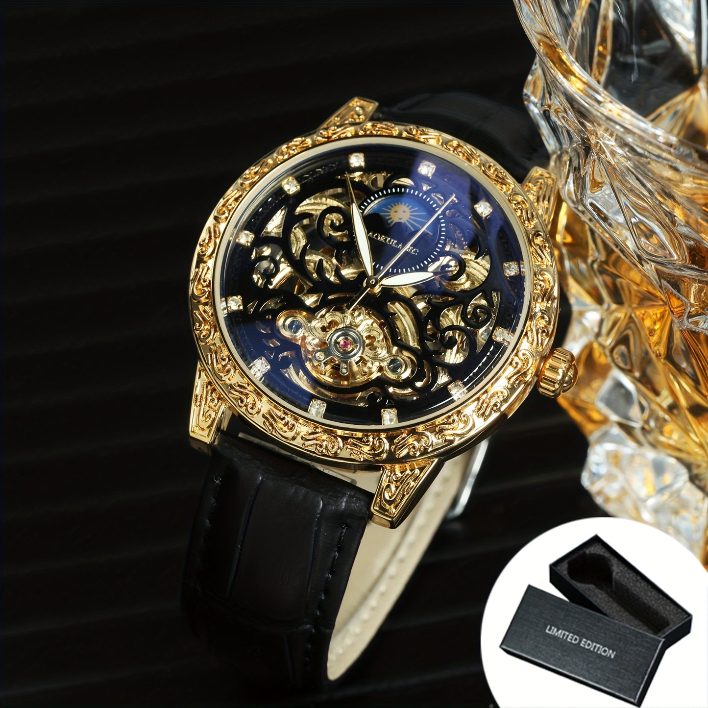 AOKULASIC Luxury Mechanical Watch Stainless Steel With Luminous Pointer