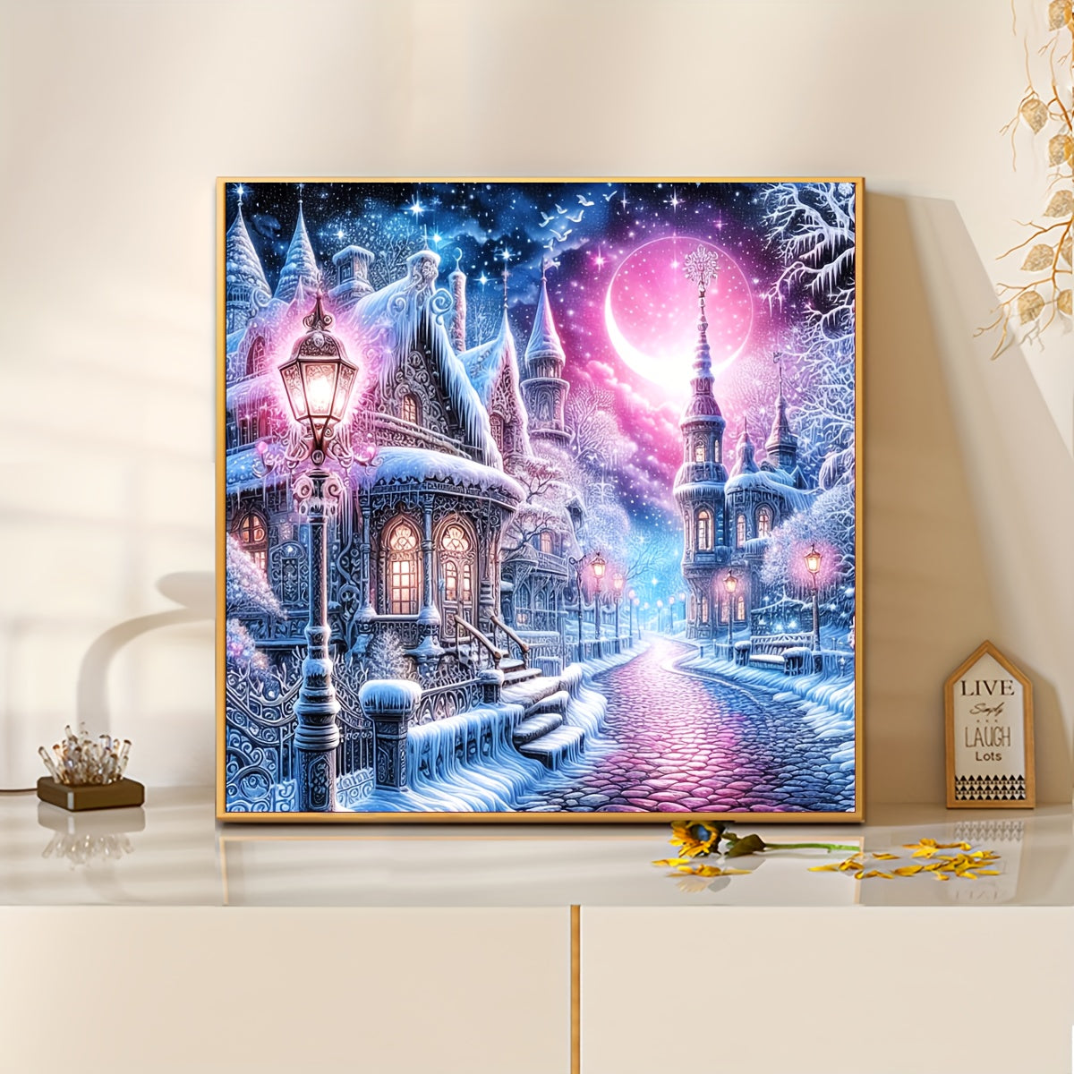 JOZYSH Framed Diamond Painting Kit Square And Round Full Drill