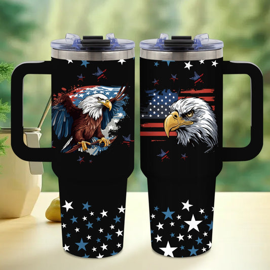 Patriotic Eagle American Flag Stainless Steel Insulated Water Bottle