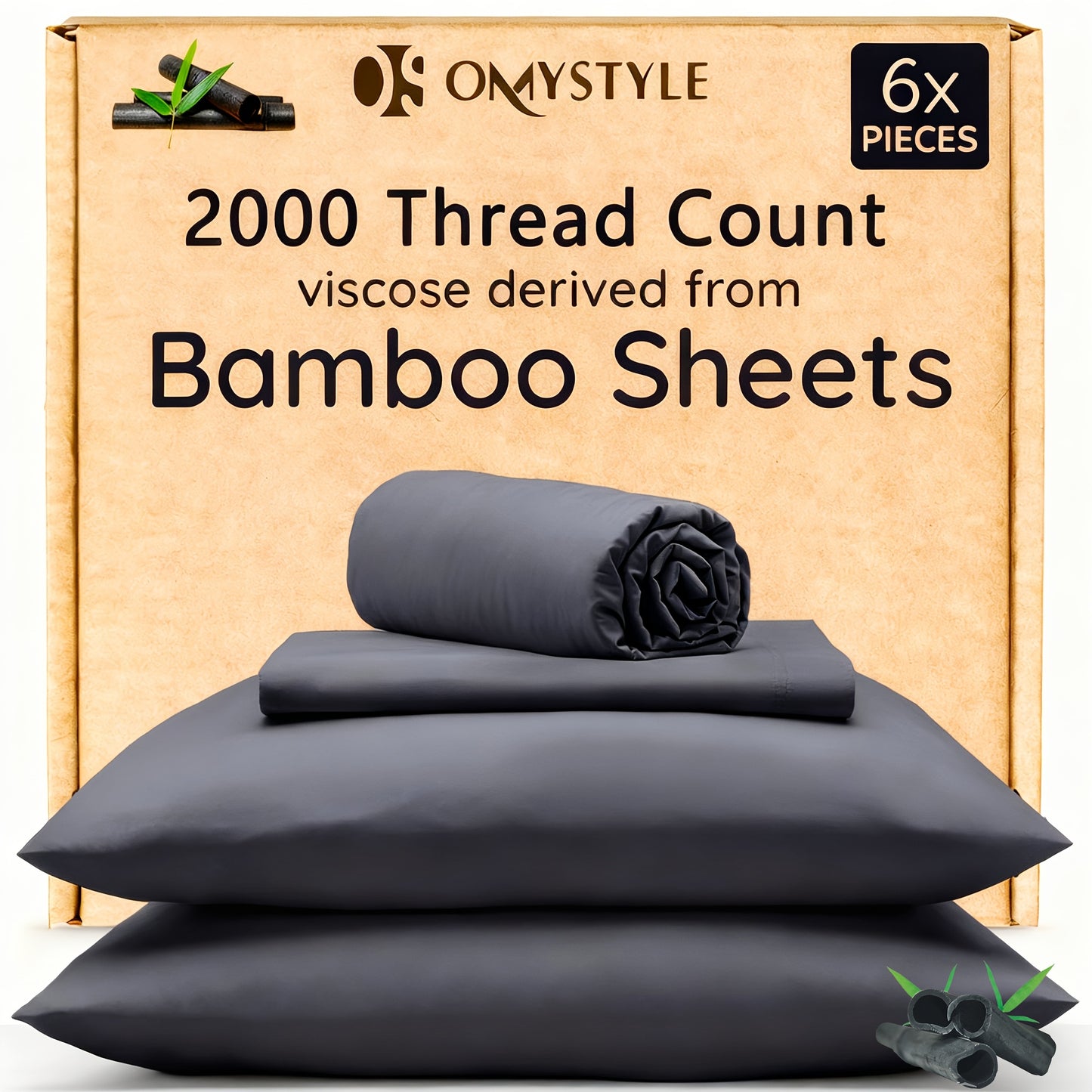 GOHOME Bamboo Cooling Bedding Set For Hot Sleepers