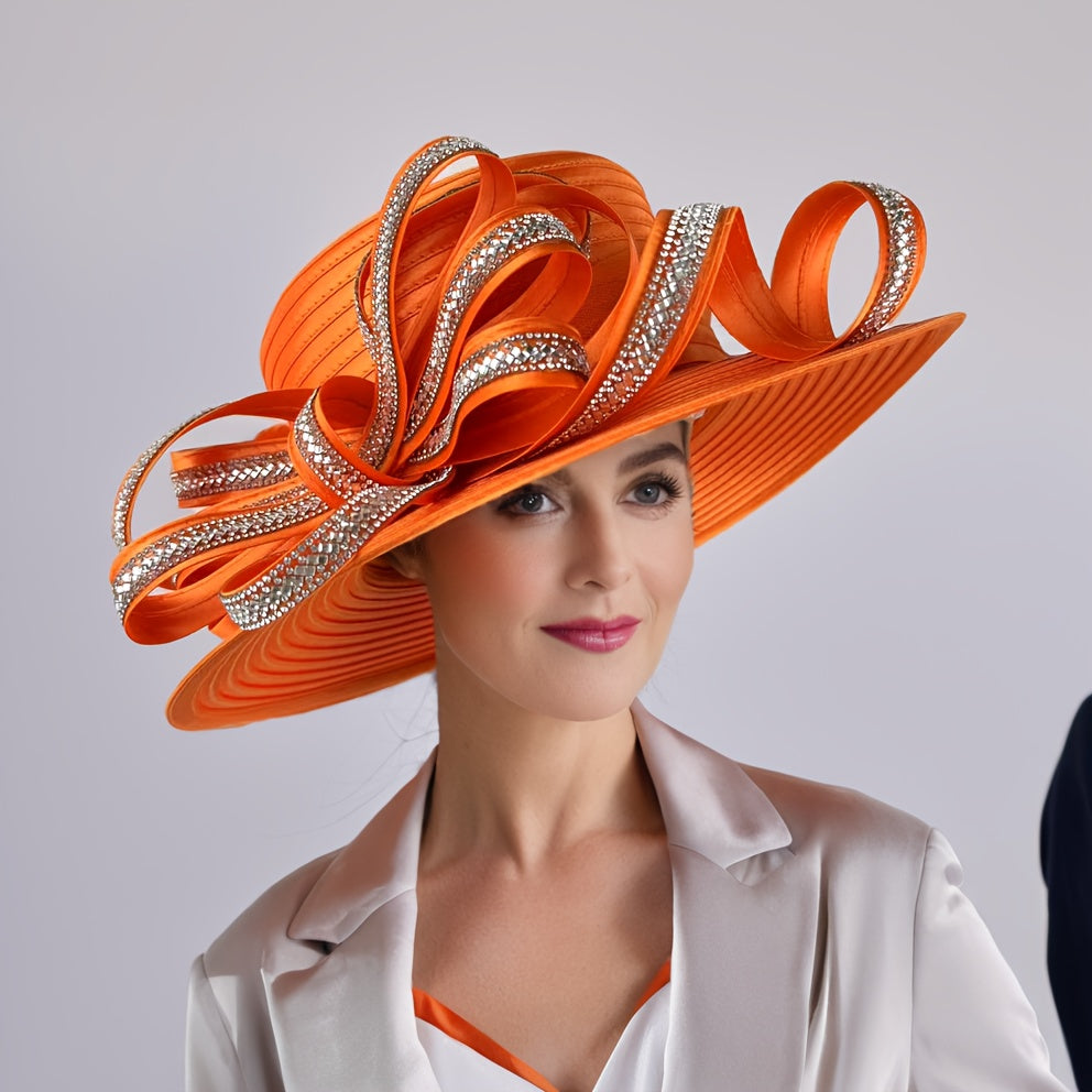 Handmade Easter Elegant Lady Church Hat Worship Hat Mother Grandmother Gift Special Occasion Wide Brim Hat