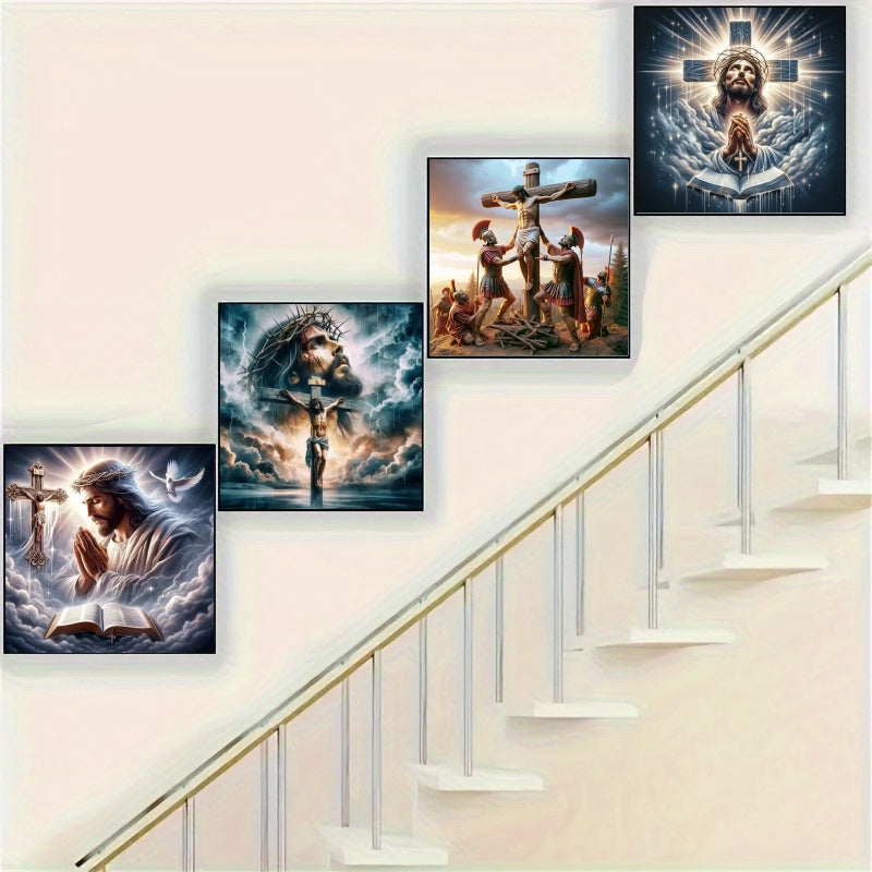 Diamond Painting Kit Cross Pattern Religious Theme for Beginners