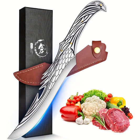 Purple Dragon Viking Boning Knife With Sheath For Meat Filleting