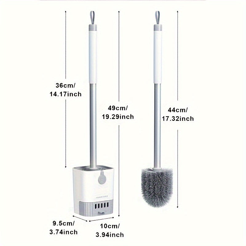 1 Set Toilet Brush Set With Holder Wall Mounted Long Handle