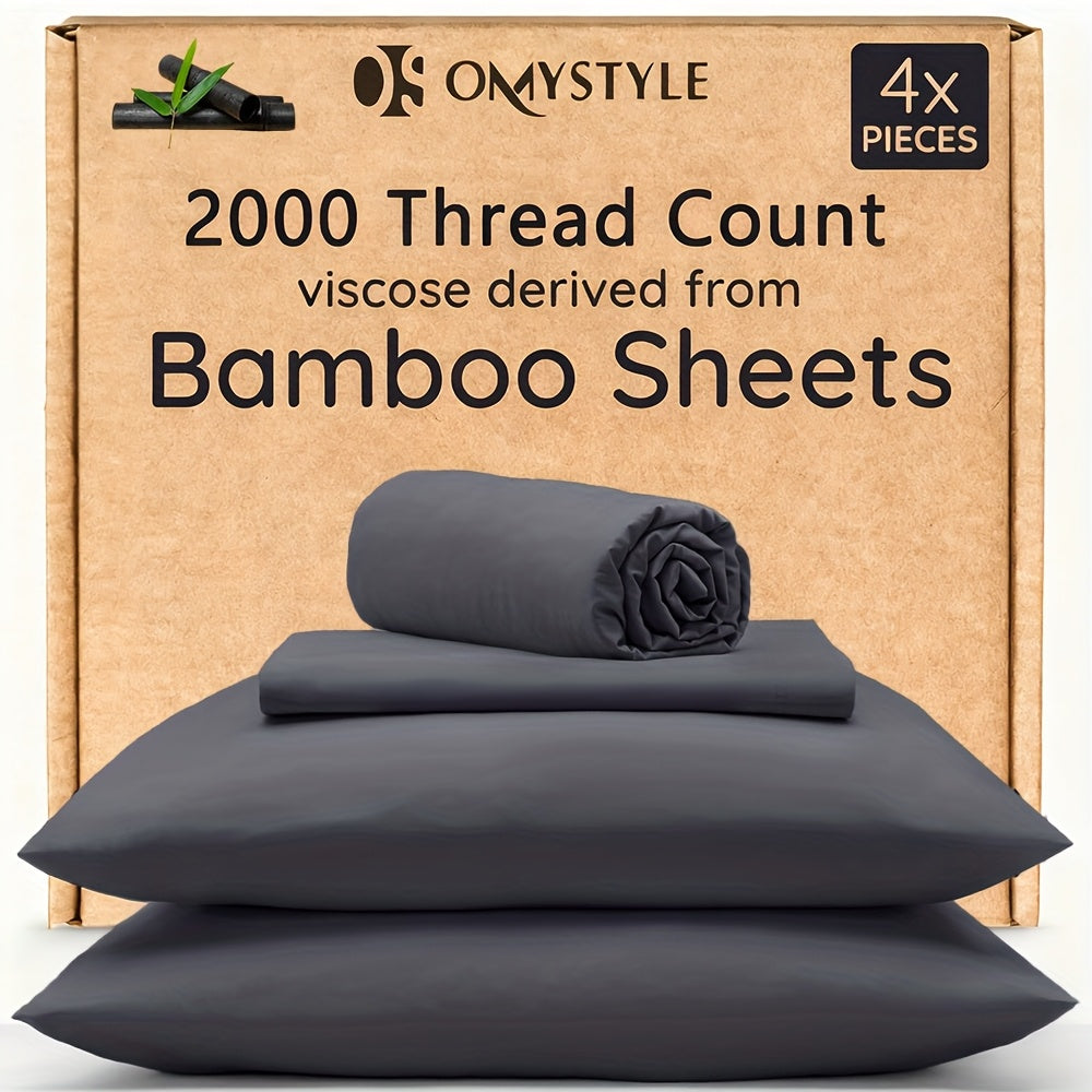 GOHOME Bamboo Cooling Bedding Set For Hot Sleepers