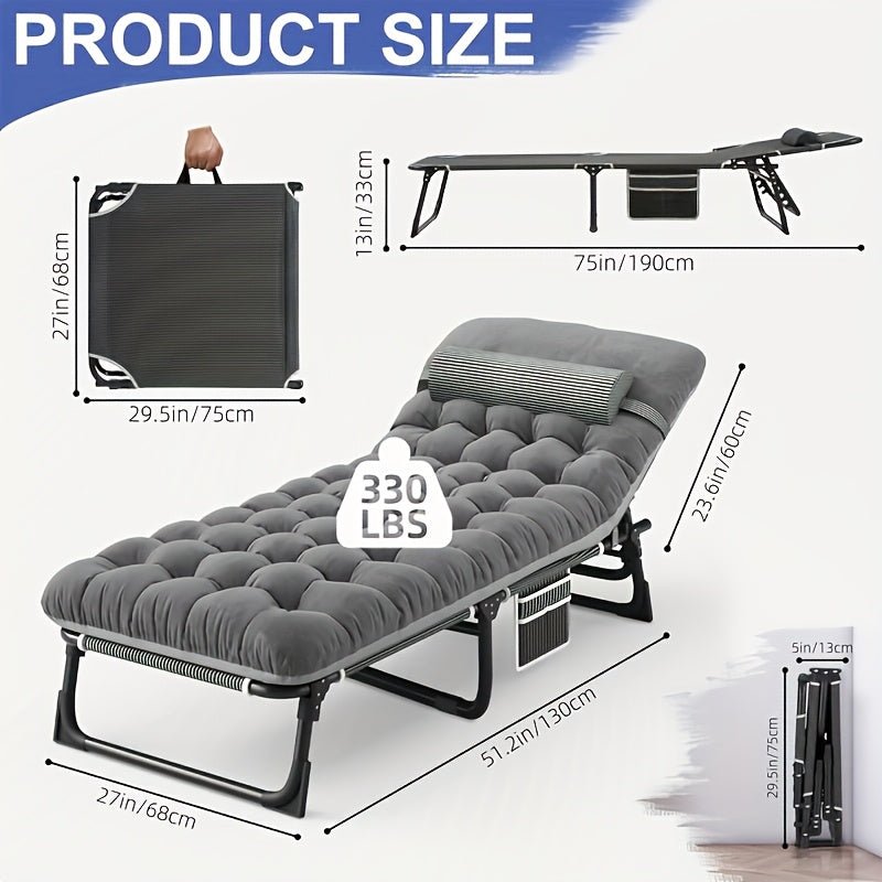 Camping Bed With Mattress And Pillow Steel Frame For Outdoors