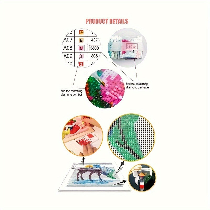 Round Diamond Painting Kit Majestic Mountain Landscape on Canvas