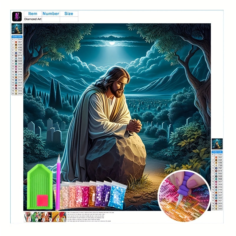 5D Diamond Painting Kit Praying In Tomb Religious Wall Art