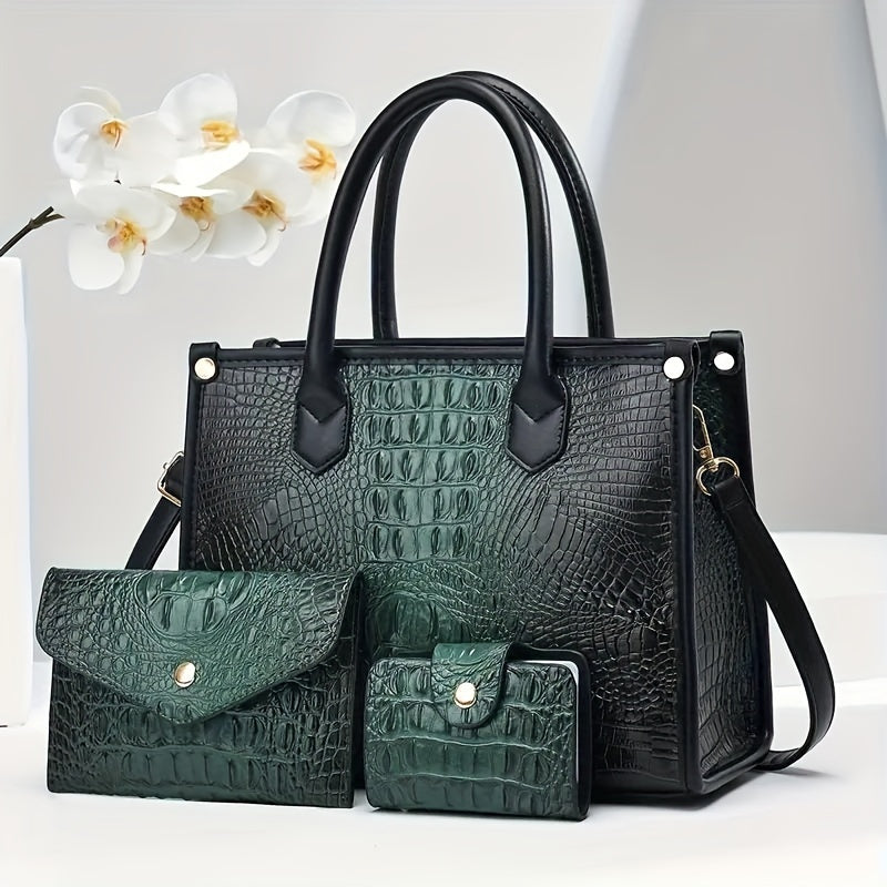 Faux Leather Women's Bag Set Crossbody Shoulder Bag