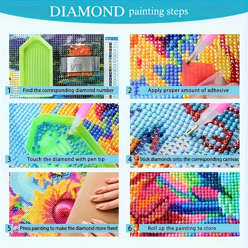 Diamond Beach Landscape Mosaic Art DIY Acrylic Round Diamond Painting