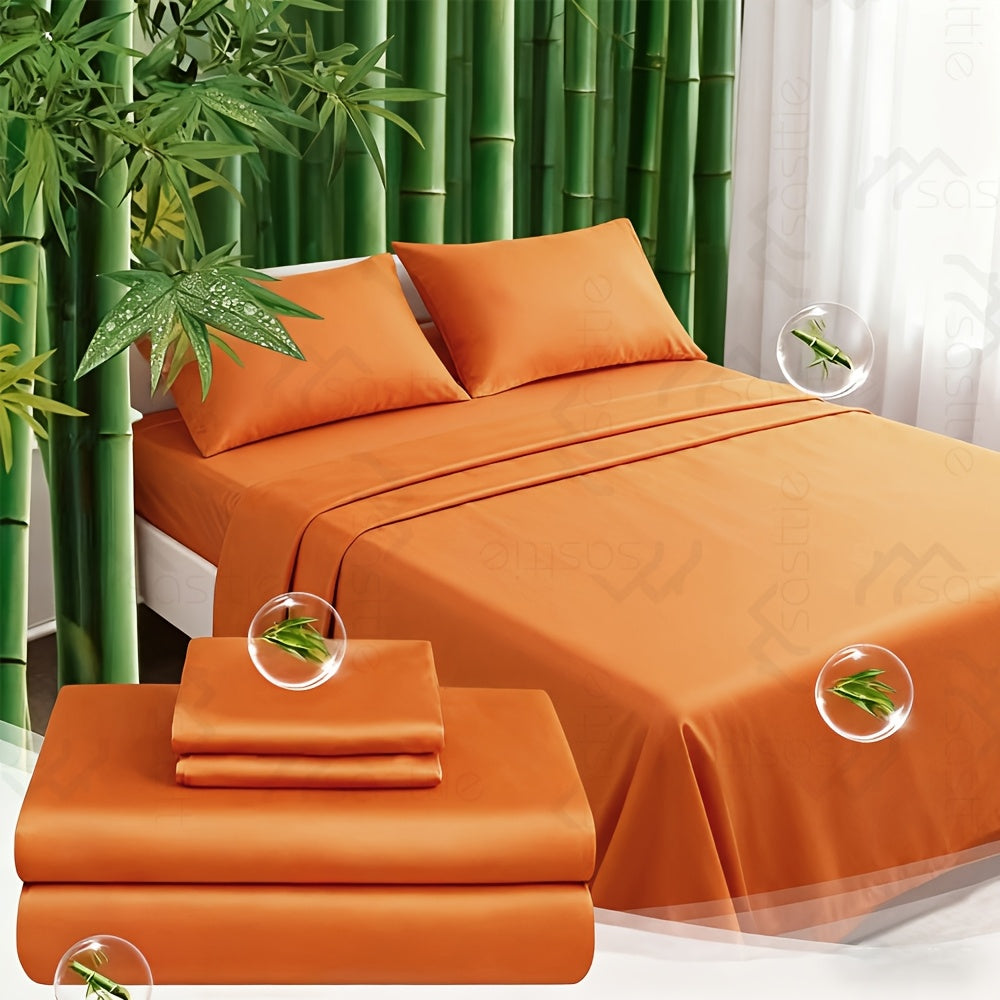 SASTTIE Bamboo Bed Sheet Set Ultra Soft Breathable All Season