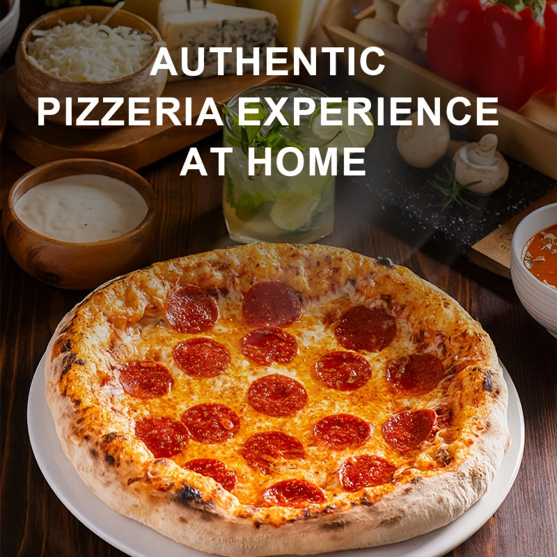 Electric Pizza Oven Round Indoor Countertop Dual Knob 1200W