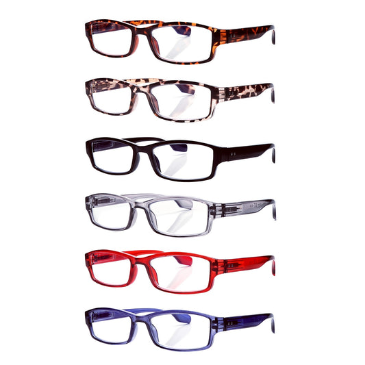 6-Pack Reading Glasses For Women Men Anti-Blue Light Readers