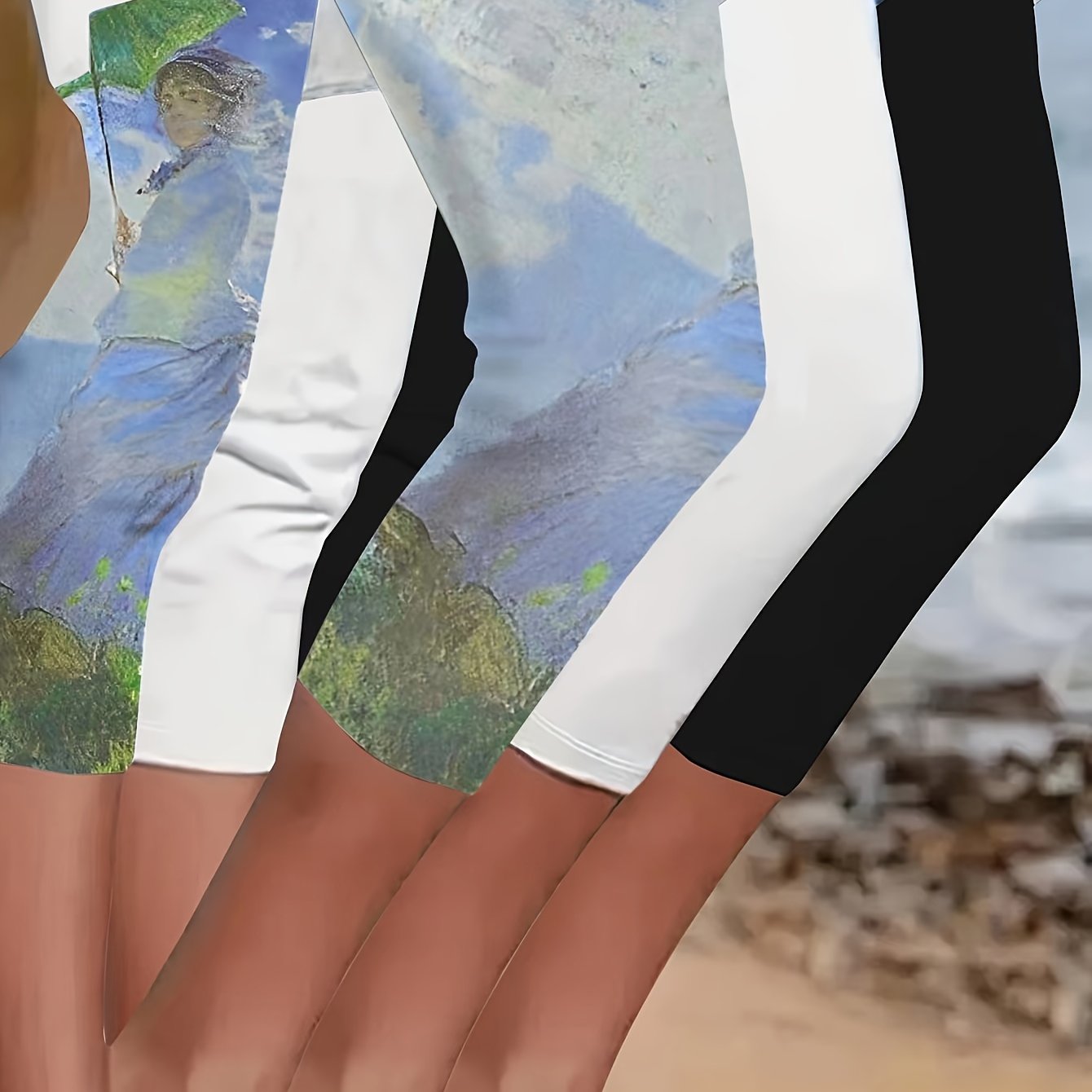 Three-Piece Sports Tights, Plus Yoga Pants And Leggings